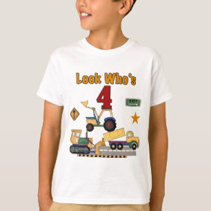 Construction Vehicles 4th Birthday Tshirts