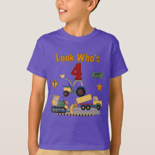 Construction Vehicles 4th Birthday Tshirts