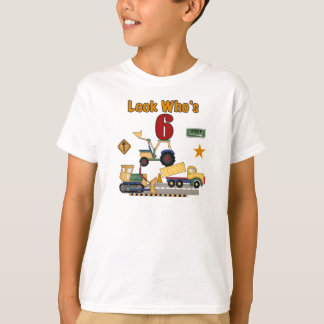 Construction Vehicles 6th Birthday T-Shirt