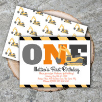 Construction Vehicles Birthday First Birthday