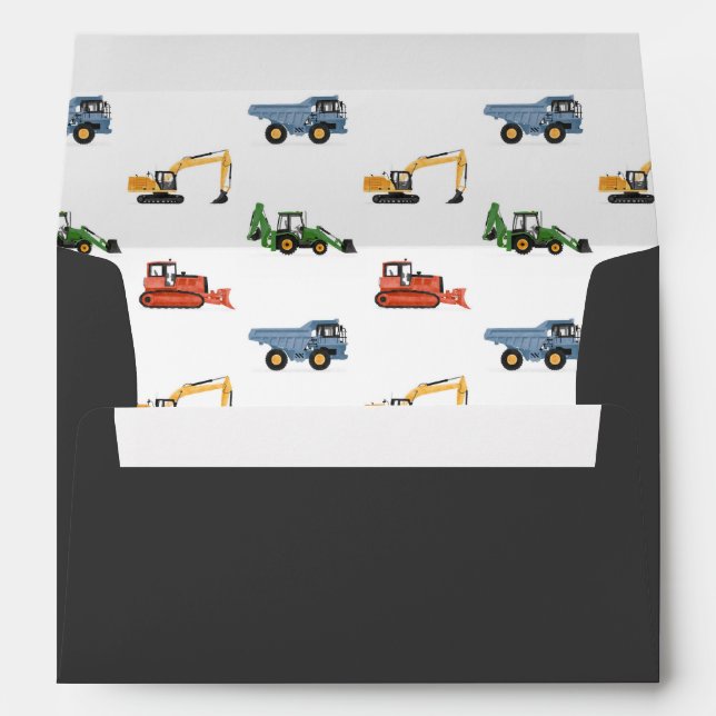 Construction Vehicles Birthday Party Envelope (Back (Bottom))