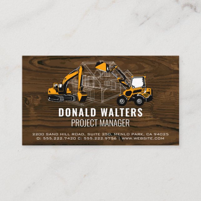 Construction Vehicles | Blueprints Business Card (Front)