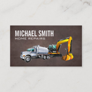 Construction Vehicles Builders Real Estate Business Card