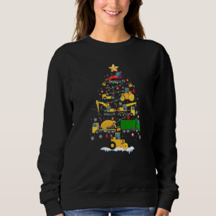 Construction Vehicles Excavator Christmas Tree Dec Sweatshirt