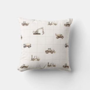 Construction vehicles heavy equipment beige cushion