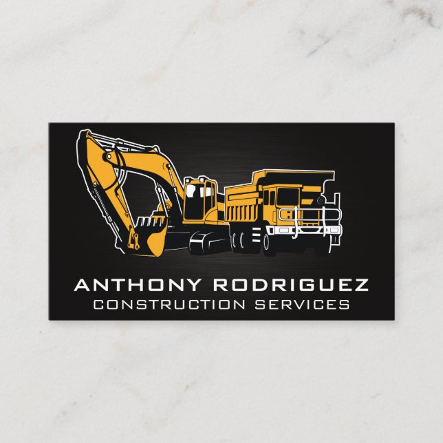 Construction Vehicles | Property Developers Business Card (Front)