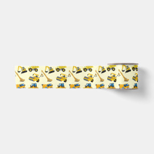 Construction Vehicles Satin Ribbon