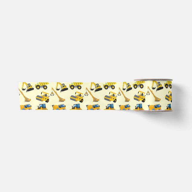 Construction Vehicles Satin Ribbon (Front)
