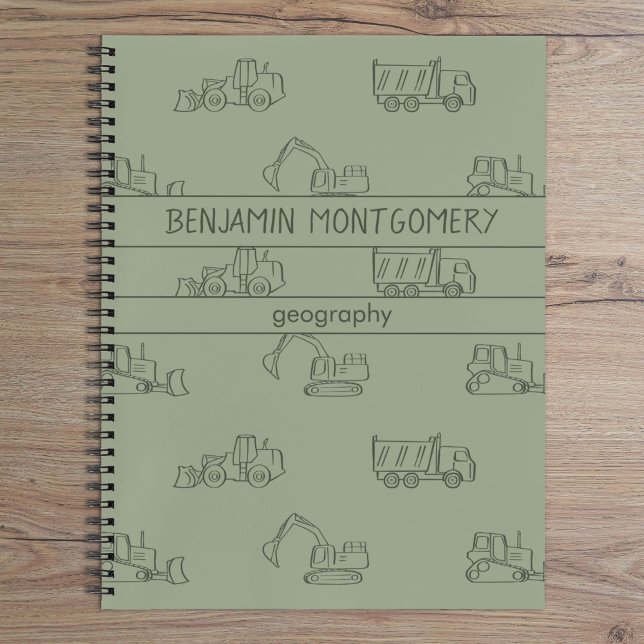 Construction Vehicles Truck School Boys Name Sage Notebook (Creator Uploaded)