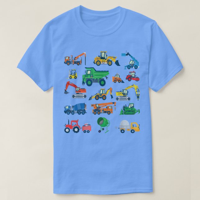 Construction Vehicles worker operator Excavator tr T-Shirt (Design Front)