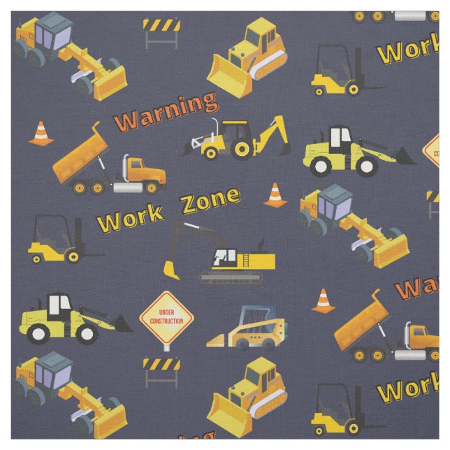 Construction Warning Work Zone Fabric (Swatch)