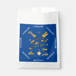 Construction Warning Work Zone Personalised Favour Bags