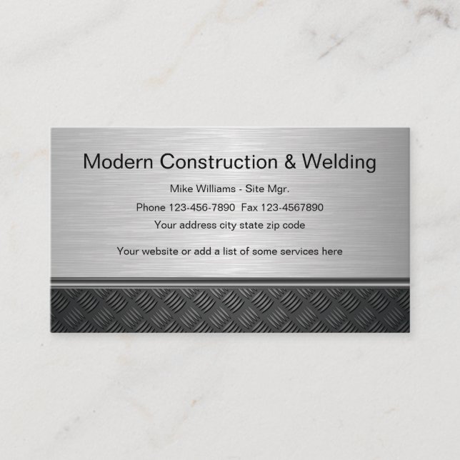 Construction Welding Design Business Card (Front)