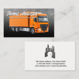 Construction Work Truck Steel Metal Transport Business Card