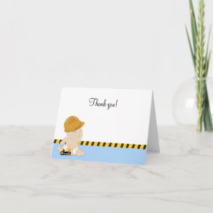 CONSTRUCTION WORKER BABY Folded Thank you notes