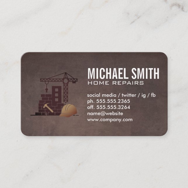 Construction Worker | Blue Collar Business Card (Front)