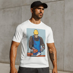Construction Worker Bricklayer Hard Hat Builder T-Shirt