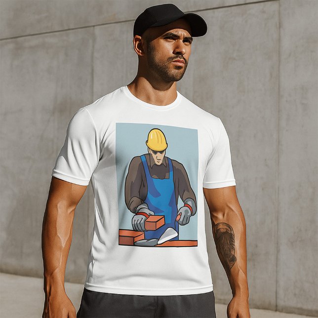 Construction Worker Bricklayer Hard Hat Builder  T-Shirt (Creator Uploaded)