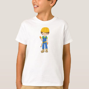 Construction Worker, Brown Hair, Cute Boy, Hammer T-Shirt