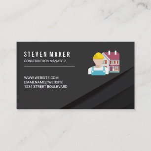 Construction Worker   Builder Business Card