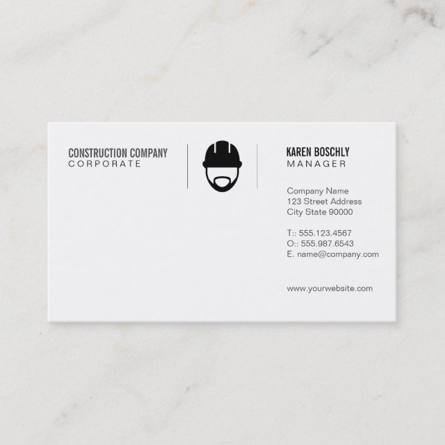 Construction Worker Business Card (Front)