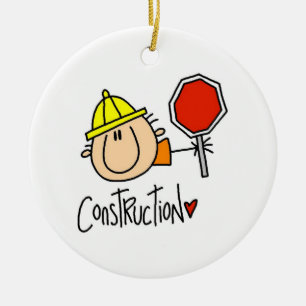 Construction Worker Ceramic Tree Decoration
