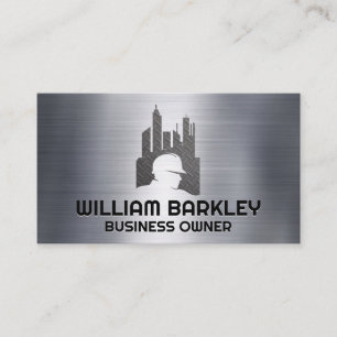 Construction Worker   City   Steel Business Card