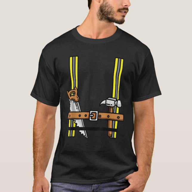 Construction Worker Cool Cosplay Halloween Costume T-Shirt (Front)