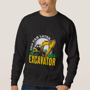 Construction Worker Driver Men Boys Kids Excavator Sweatshirt