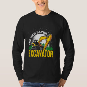 Construction Worker Driver Men Boys Kids Excavator T-Shirt