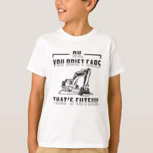 Construction Worker Excavator Drift Cars Cute Dig T-Shirt