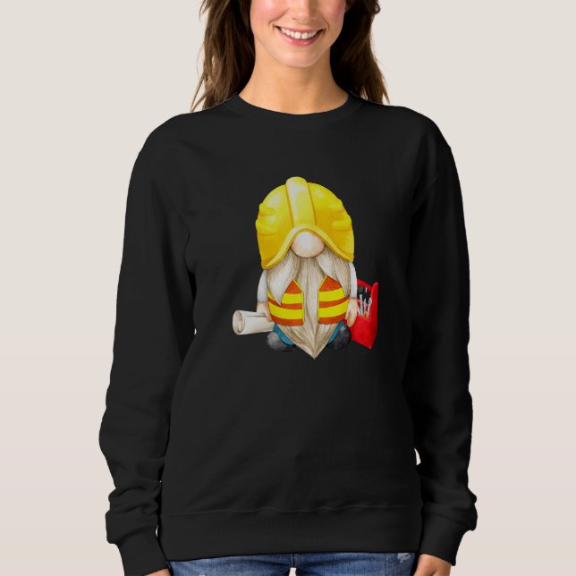 Construction Worker Gnomie For Builder Dad With  G Sweatshirt (Front)