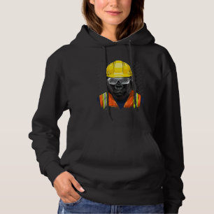 Construction Worker Gorilla Laborer Ape Animal Gor Hoodie