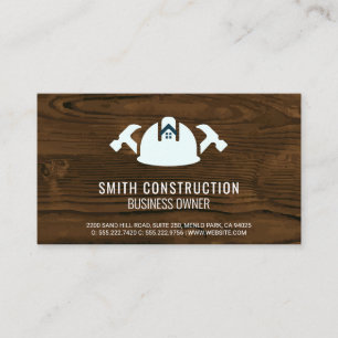 Construction Worker Hardhat and Tools Business Card