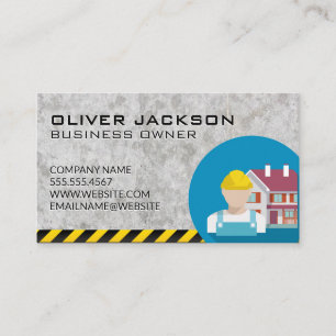 Construction Worker Home Builder Business Card