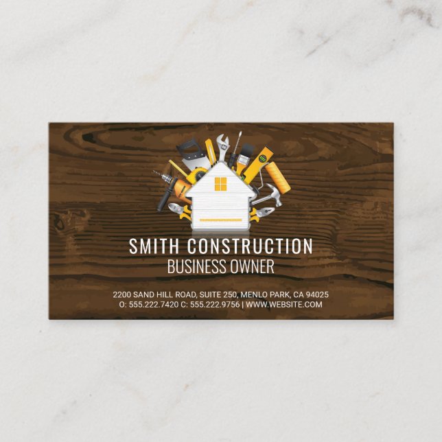Construction Worker | Home Repair Tools Business Card (Front)
