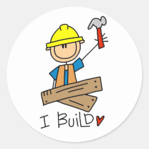 Construction Worker I Build T-shirts and Gifts Classic Round Sticker