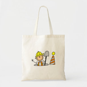 Construction Worker in Manhole Tote Bag
