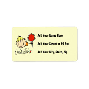 Construction Worker Label
