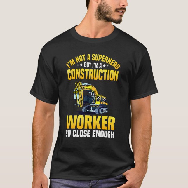 Construction Worker Labourer Contractor Hard Hats  T-Shirt (Front)