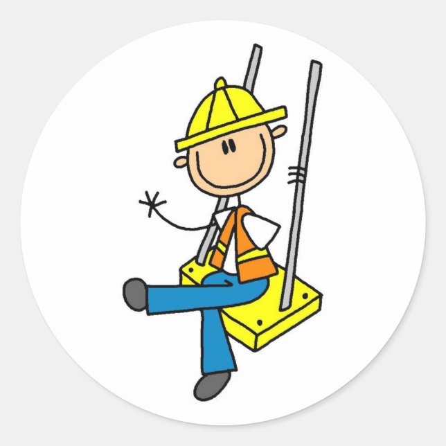 Construction Worker on High Rise Stickers (Front)