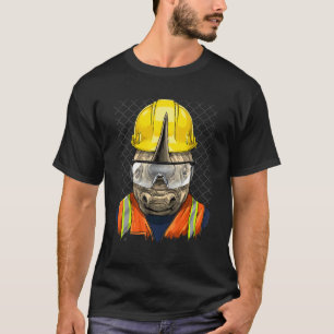 Construction Worker Rhinoceros Laborer Animal Rhin T-Shirt