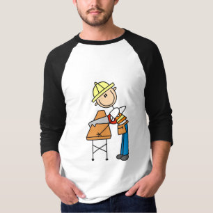 Construction Worker Sawing Board T-Shirt