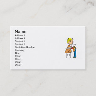 Construction Worker Sawing Lumber Gifts Business Card