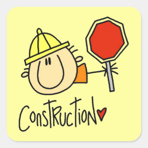 Construction Worker Square Sticker