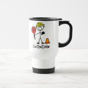 Construction Worker Stick Figure Travel Mug