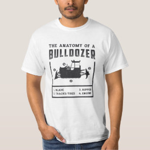 Construction Worker The Anatomy Of A Bulldozer T-Shirt