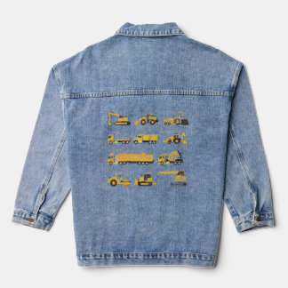 Construction Worker Toddler Boys Kids Excavator Denim Jacket