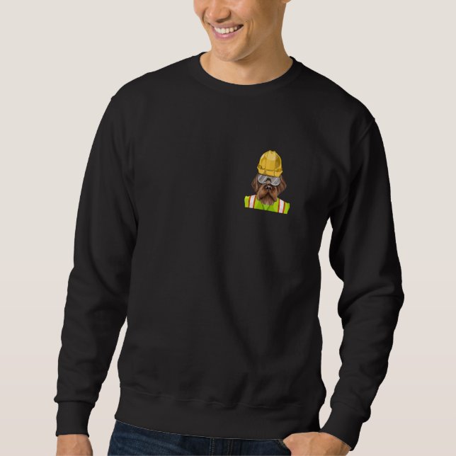 Construction Worker Wirehaired Pointing Griffon Po Sweatshirt (Front)
