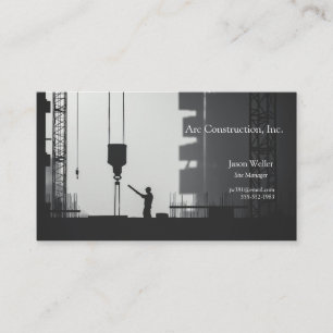 Construction worker with crane business card